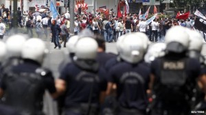 Protests erupted across Turkey after a police crackdown on peaceful protests in Gezi Park last year